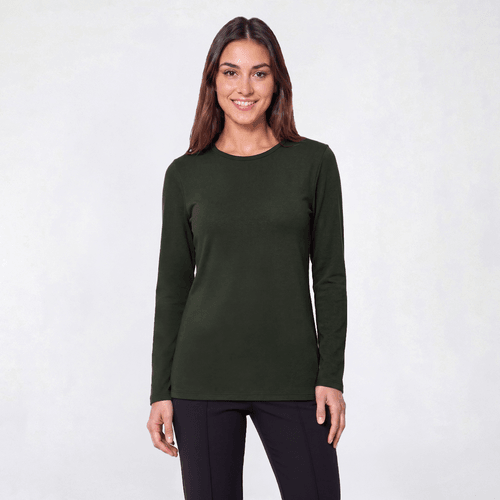 Petite Preswick & Moore(R) Long Sleeve Crew Neck Tee