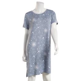 Womens Jaclyn Short Sleeve Sparkle Burst Celestial Nightshirt