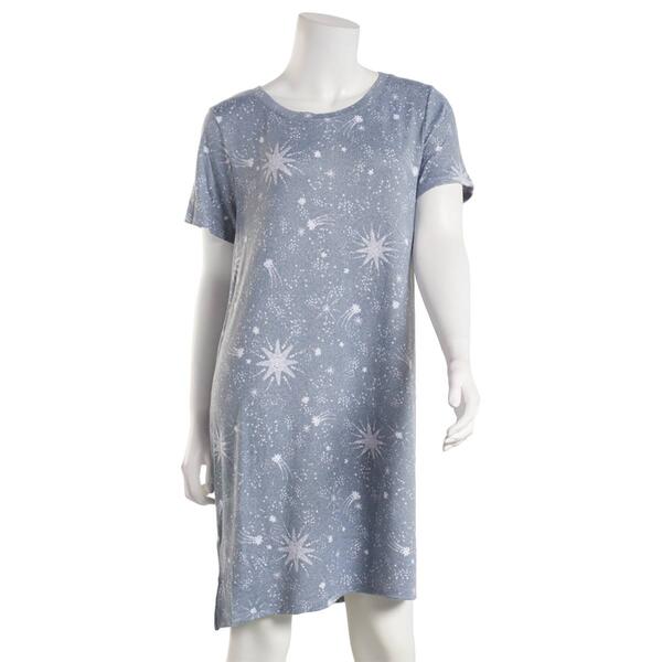 Womens Jaclyn Short Sleeve Sparkle Burst Celestial Nightshirt - image 
