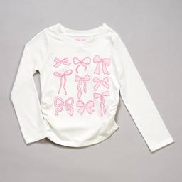 Girls (4-6x) Freestyle Revolution Glitter Bows Side Cinch Top