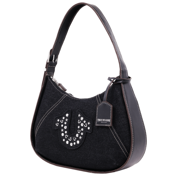 True Religon Strudded Logo Denim Hobo Bag