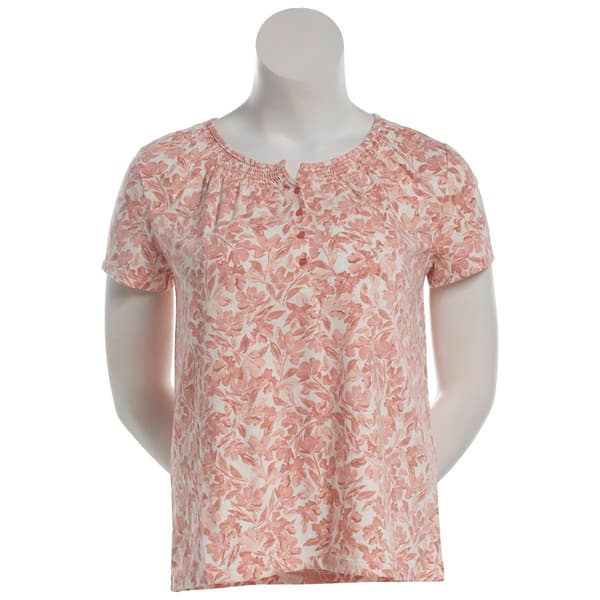 Plus Size Hasting & Smith Short Sleeve Floral Peasant Tee