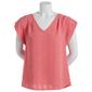 Womens Zac & Rachel Extended Sleeve Solid V-Neck Pullover Blouse - image 1