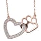Nova Star(R) Rose Gold Plated Lab Grown Diamond Paw Heart Pendant - image 1