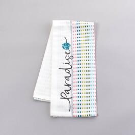 Paradise Two-Tone Embroidered Kitchen Towel