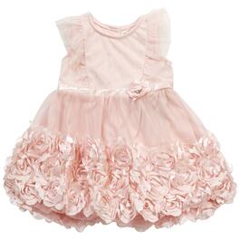 Toddler Girl Nannette Rosette Dotted Mesh Dress