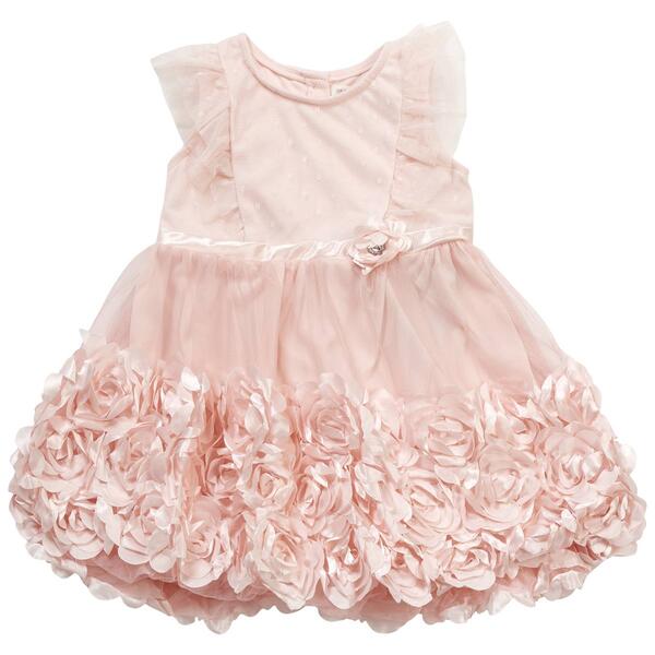 Toddler Girl Nannette Rosette Dotted Mesh Dress - image 