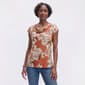 Womens Kasper Cap Sleeve Cowl Neck Floral Blouse - image 1