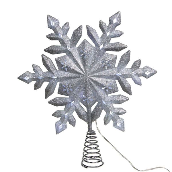 Kurt Adler 25-Light LED Glittered Snowflake Tree Topper