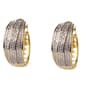 Accents by Gianni Argento Gold Diamond Accent 3 Row Hoop Earrings - image 1