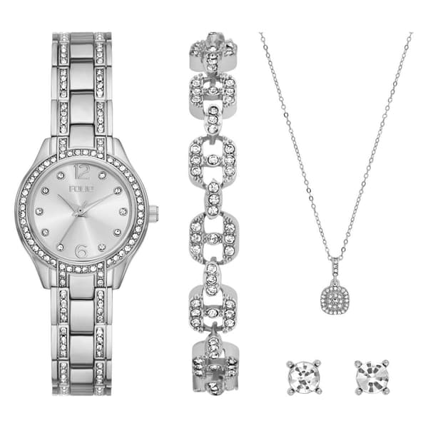 Womens Folio Silver Watch & Jewelry Set - FMDFL2068 - image 