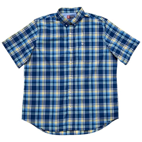 Mens Big & Tall Chaps Stretch Plaid Button Down Shirt - Peony - image 