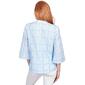 Womens Ruby Rd. Patio Party Woven Button Front Trellis Blouse - image 3