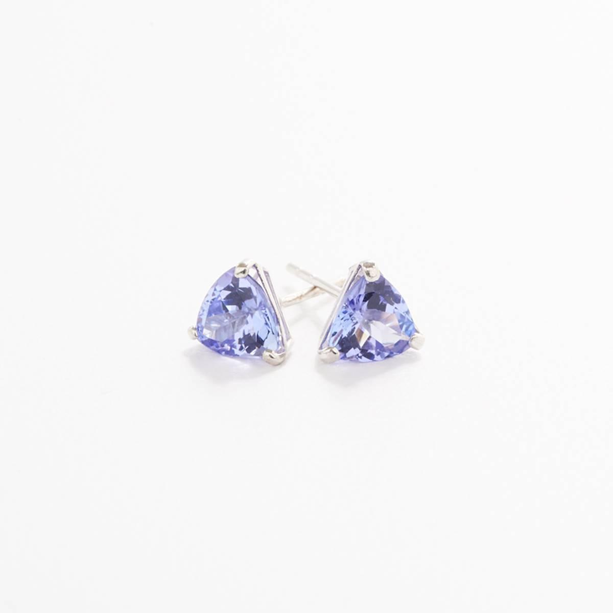 Precious Elegance™ Trillion Tanzanite Stud Earrings