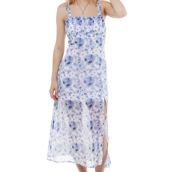 Juniors Trixxi Floral Tide Midi-Slip Dress