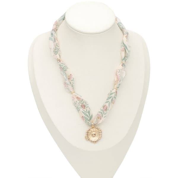 Ashley Cooper(tm) Georgette Scarf Necklace with Flower Pendant - image 