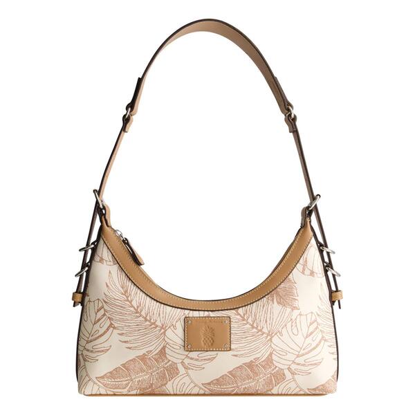 Tommy Bahama Graphic Leaf Print City Hobo - image 