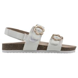 Big Girls White Mountain Gingham Floral Buckle Sandals
