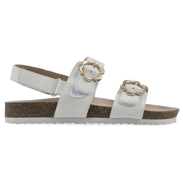 Big Girls White Mountain Gingham Floral Buckle Sandals