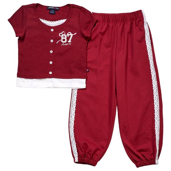 Girls (4-6x) Limited Too(tm) Layered Button Front Tee w/ Joggers