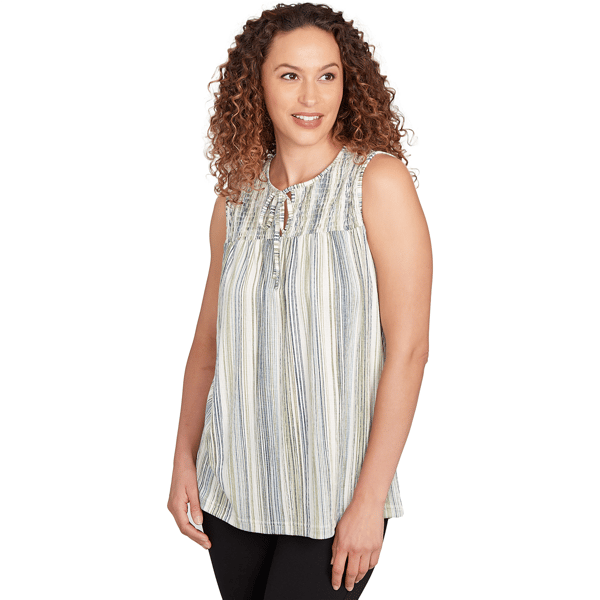 Womens Skye&#8217;s the Limit Out Of The Blue Stripe Crinkle Blouse