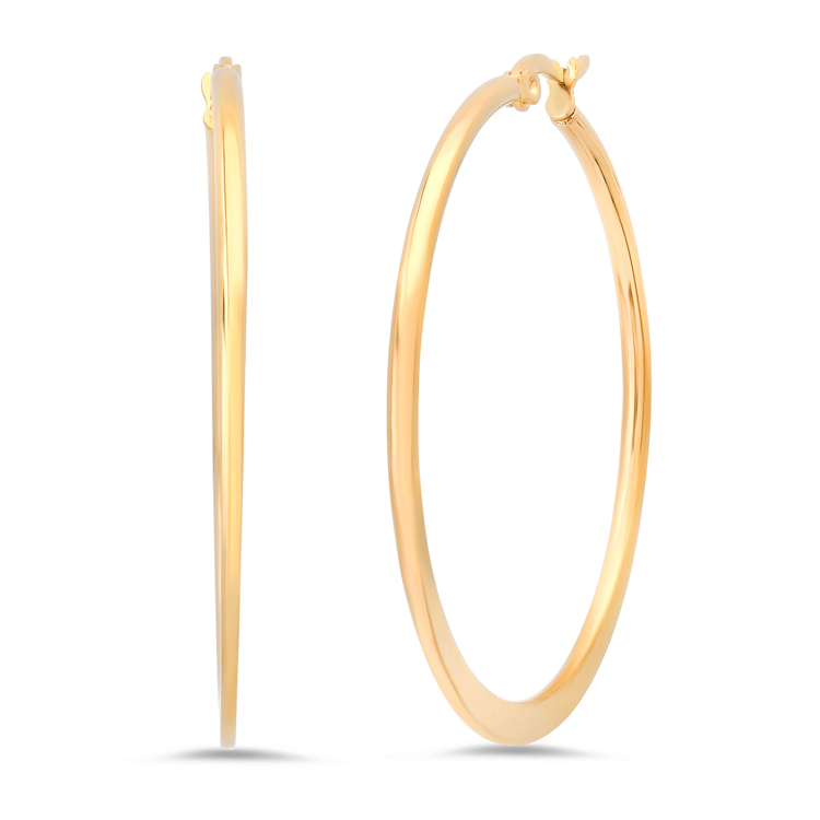 Saffron 20mm 18kt. Gold Round Bottom Hoop Earrings