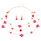 Ashley Cooper(tm) Pink Flower Layered Necklace & Earring Set - image 1
