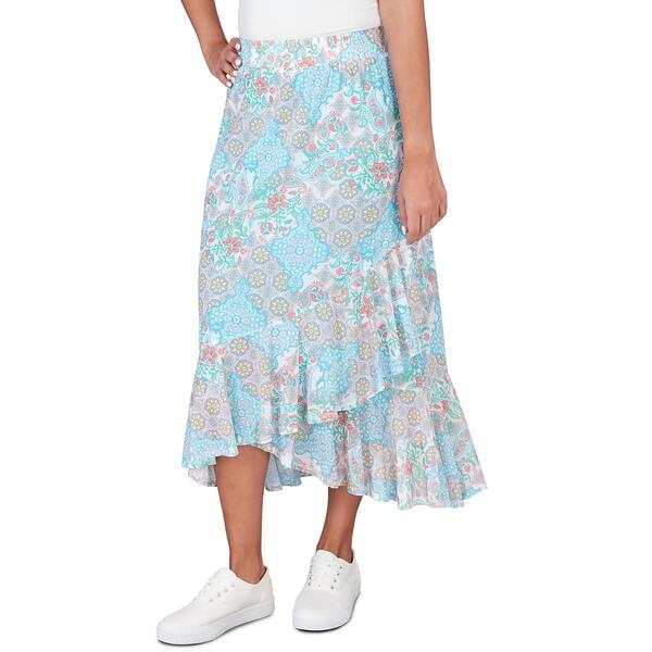 Womens Ruby Rd. Garden Variety Paisley Tile Pull On Skirt