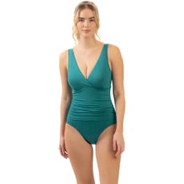 Womens Dolfin&#40;R&#41; Aquashape Solid Surplice Wrap One Piece Swimsuit