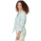 Petite Hearts of Palm Aqua Fresh 3/4 Sleeve Tropical Blouse - image 4