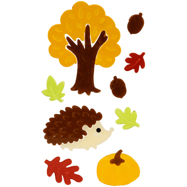 Northlight Set of 4 Double Sided Fall Harvest Gel Window Clings