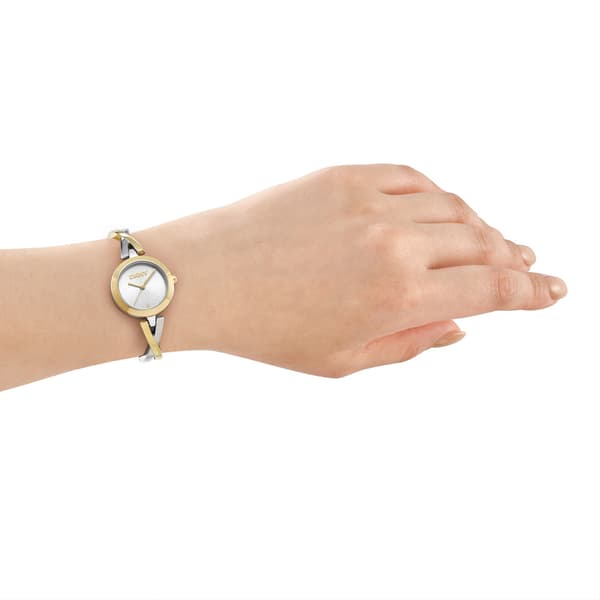 Womens DKNY Half Bangle Silver Dial Watch - DK1L170M0025