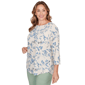 Plus Size Emaline Key Items 3/4 Sleeve Pebble Knit Floral Tee - image 3