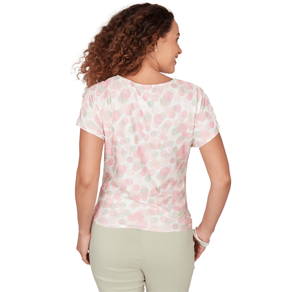 Womens Hearts of Palm Bloom Service Keyhole Tie Front Blouse