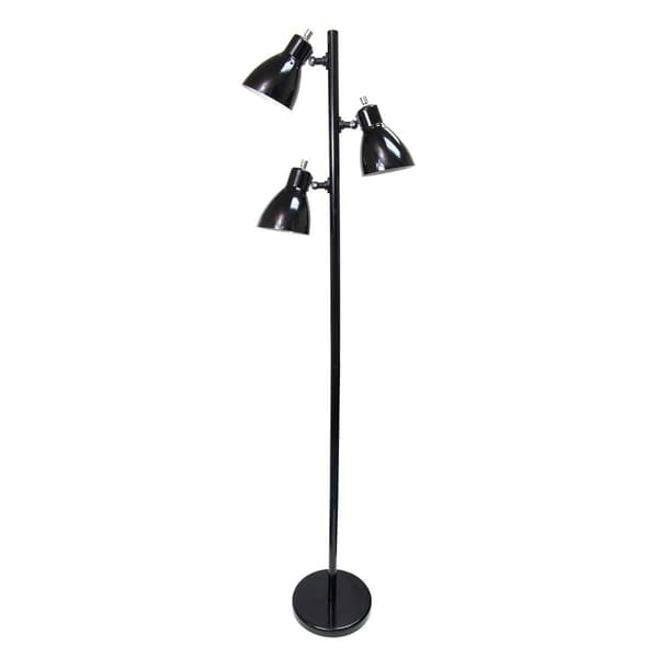 Simple Designs Metal Black Finish 3-Light Tree Floor Lamp - image 