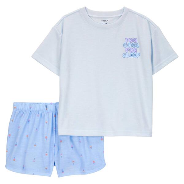 Girls Carter''s&#40;R&#41; Too Cool For Sleep Ice Cream Shorts Pajama Set - image 