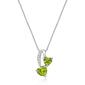 Gemminded Sterling Silver 5mm Double Heart Peridot Pendant - image 1