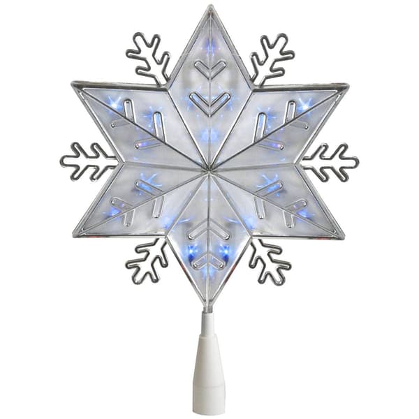 Northlight Seasonal 10in. Silver 6-Point Snowflake Tree Topper