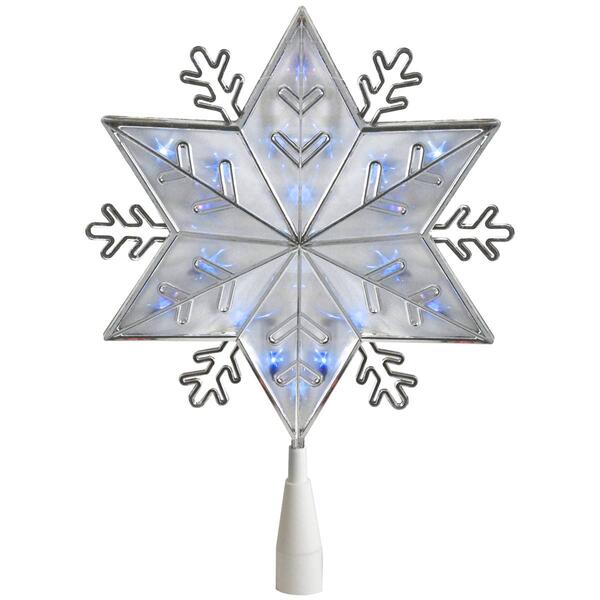 Northlight Seasonal 10in. Silver 6-Point Snowflake Tree Topper - image 