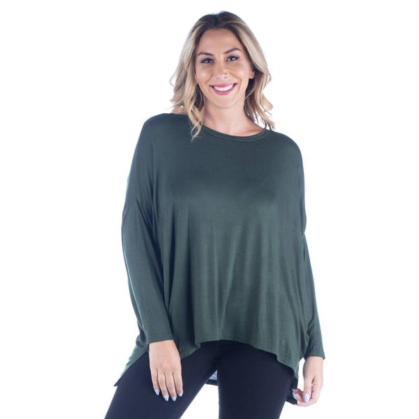 Plus Size 24/7 Comfort Apparel Oversized Long Sleeve Dolman Top