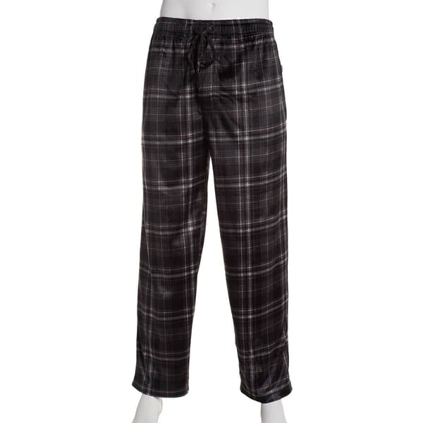 Mens Preswick & Moore&#40;R&#41; Plaid Plaid Silky Pajama Pants - Black