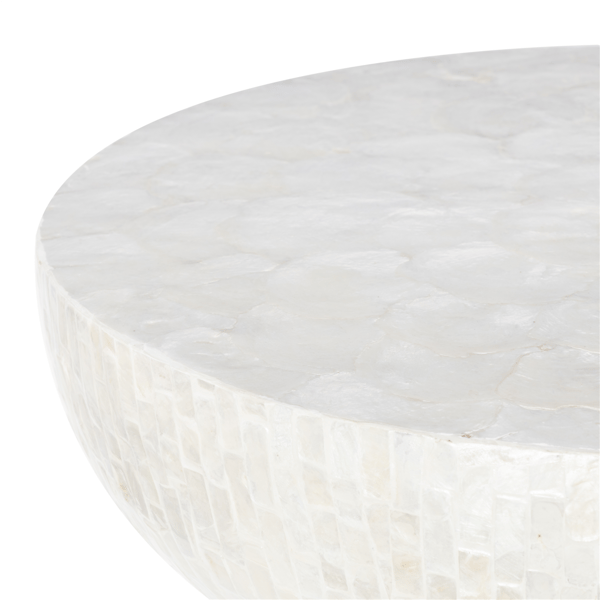 9th & Pike® Modern Cream Capiz Shell Accent Table