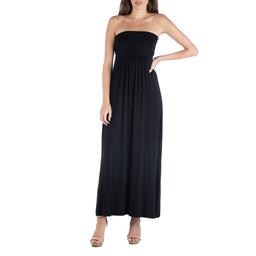 Womens 24/7 Comfort Apparel Strapless Empire Maxi Dress
