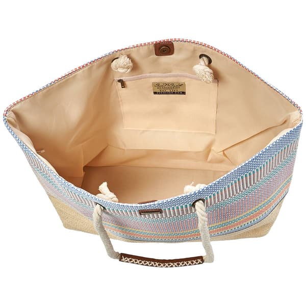 Sun ''N'' Sand Blue Paper Straw Shoulder Tote