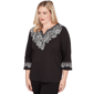 Petite Alfred Dunner Barcelona Paisley Split Neck Blouse - image 3