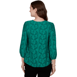 Womens Ruby Rd. Mysterious Romance Knot Front Floral Blouse