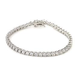 Splendere Sterling Silver Baguette Cubic Zirconia Bracelet