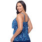 Plus Size American Beach Abstract Triple Tier Tankini Swim Top - image 2