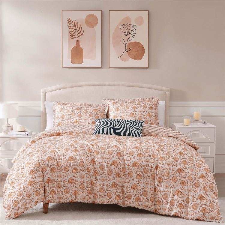 BebeTeen By Bebejan Clay Trees Reversible Comforter Set