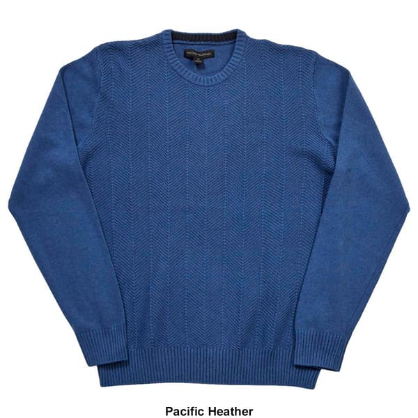Mens Tricot Solid Herringbone Crew Sweater